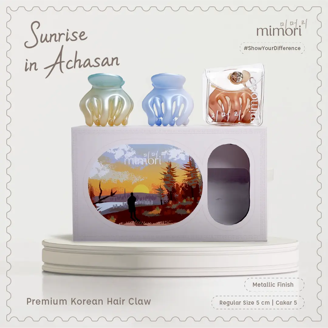 Mimori Korean Hair Claw - Sunrise in Achasan (Metallic) isi 3