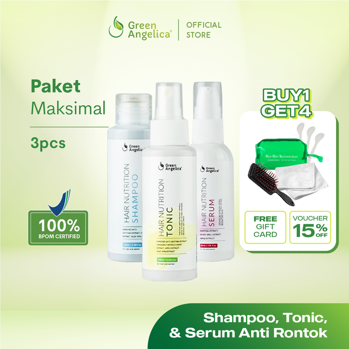 Gambar Green Angelica Paket Maximal Treatment - Penumbuh Rambut Botak Rontok dari Green Angelica Store Kota Surabaya Tokopedia