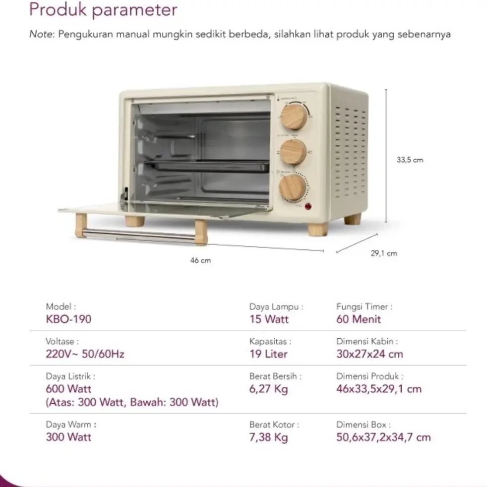 oven kirin KBO 190 19 liter terbaru 2023