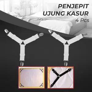 Set Karet Penjepit Pengait Jepitan Ujung Sprei Kasur Klip Holder Jepit