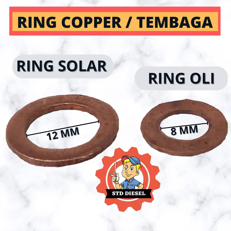 RING TEMBAGA COPPER 12MM 8MM RENG TEMBOGO UNTUK SOLAR OLI 12 8 MM MILI 0
