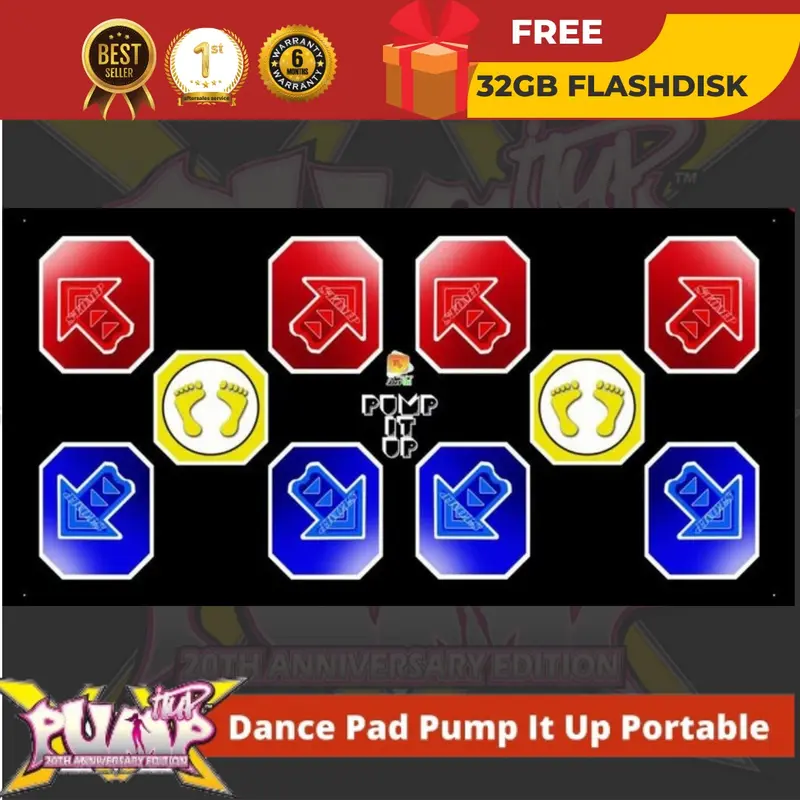 Dance Pad Pump It Up Portable (Double) Tema Original Black 0