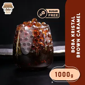 BOBA KRISTAL BROWN CARAMEL @1KG /1000GR/ JELLY BOBA PRAKTIS SIAP SAJI