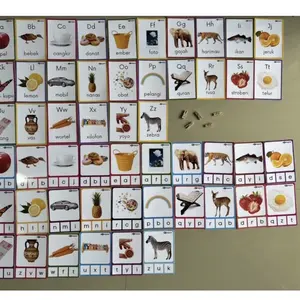 Flashcard huruf dan gambar/ printable huruf/ phonic montessori ind/eng