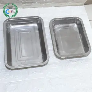 Nampan  Baki stainless persegi Tempat saji prasmanan Wadah Kitchenware nampan  stainless  steel loyang kue serbaguna silver