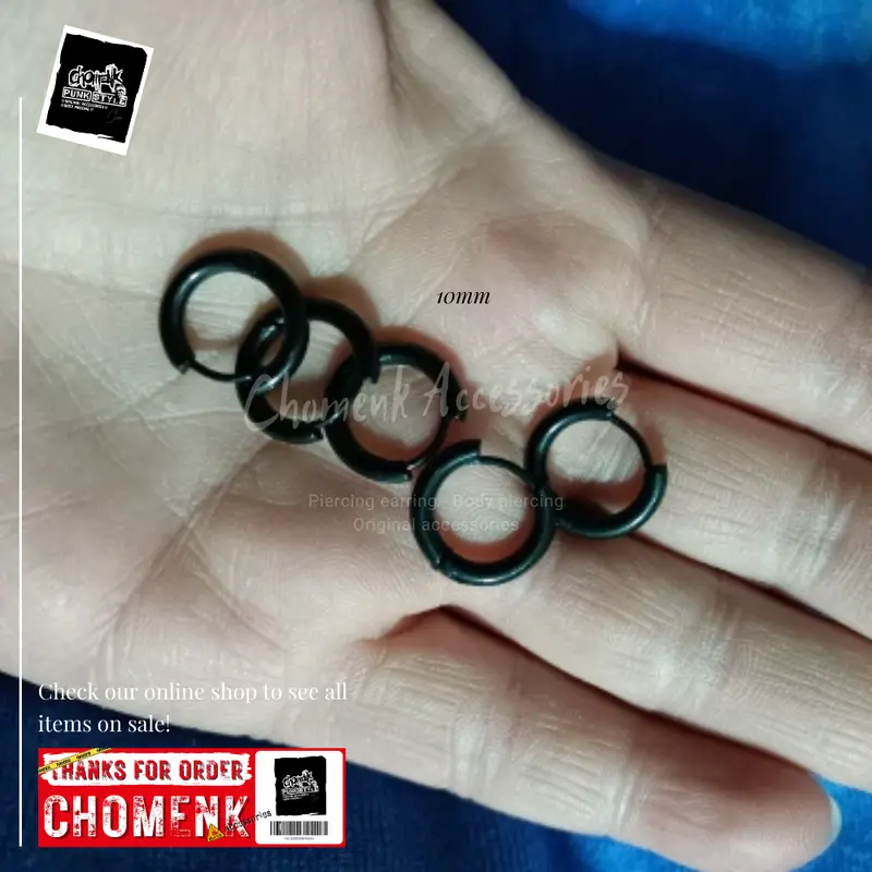 Piercing earring anting tindik barbel jepit silver titanium. 1
