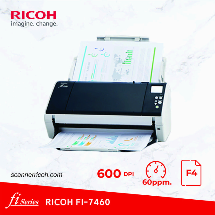 Gambar Scanner Ricoh Fi 7460 - A4/Legal/Folio/F4/A3 - 60 Lembar/Menit - ADF dari Jual Scanner Official Kota Bandung Tokopedia