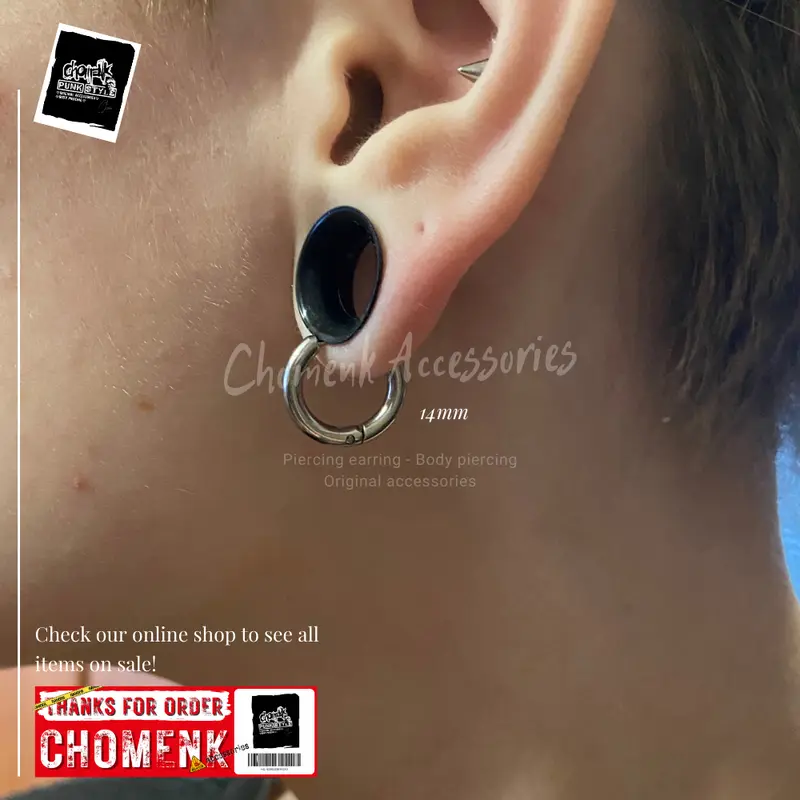 Piercing earring anting tindik barbel jepit silver titanium. 3