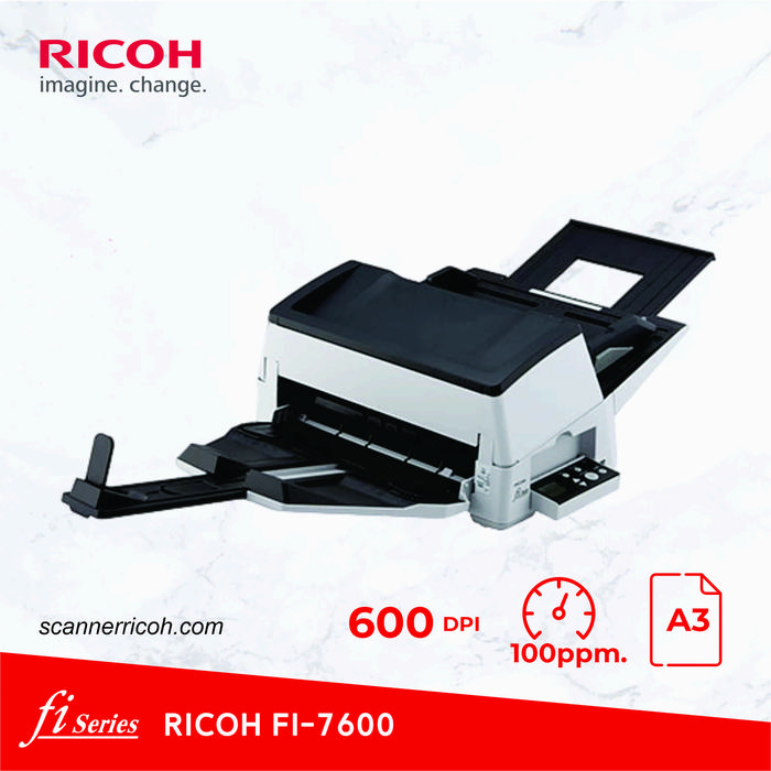 Gambar Scanner Ricoh Fi 7600 - A4/Legal/Folio/F4/A3 - 100 Lembar/Menit - ADF dari Jual Scanner Official Kota Bandung Tokopedia