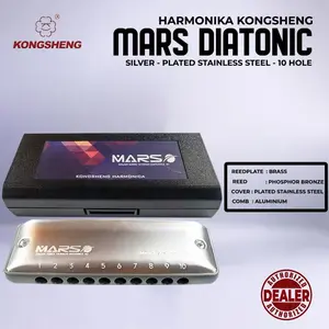 Harmonica Harmonika Kongsheng Mars Silver Diatonic 10 Hole M-1
