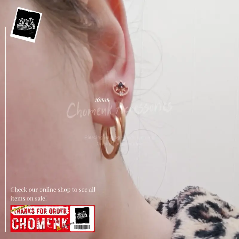 Piercing earring anting tindik barbel jepit silver titanium. 4