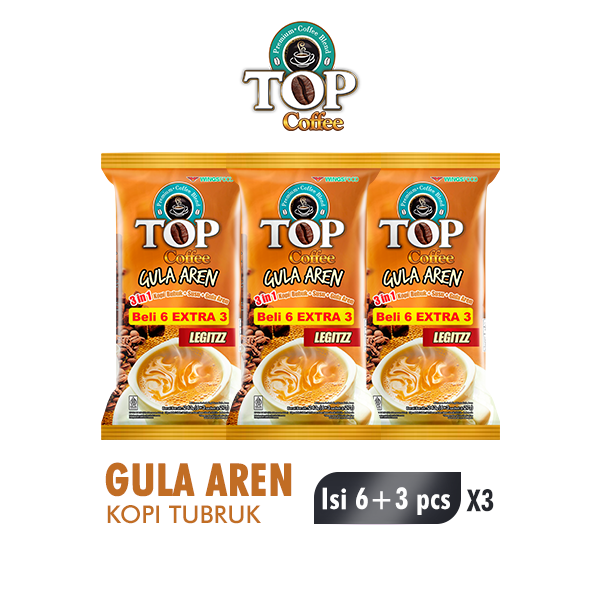 Gambar Top Coffee Kopi Instan Susu Gula Aren Tubruk 3in1 27gr Isi 9 pcs x 3 dari Wings Indonesia Kab. Bekasi Tokopedia