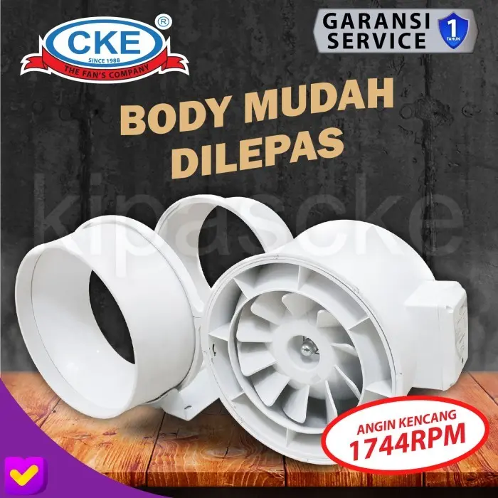 Inline Duct Fan PP Plastik 10 inch CDI-BXF-250(2C)-NB Ventilasi 1