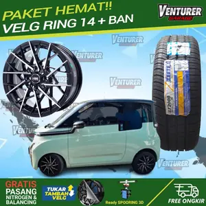 Paket Velg Plus Ban Mobil WULING AIR EV Ring 14 HSR WHEEL ATSUKO R14