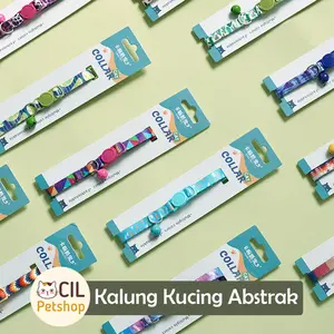 Kalung Kucing Lonceng Pet Cat Collar Motif Abstrak