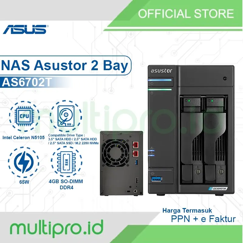 NAS AS6702T Asustor 2 Bay