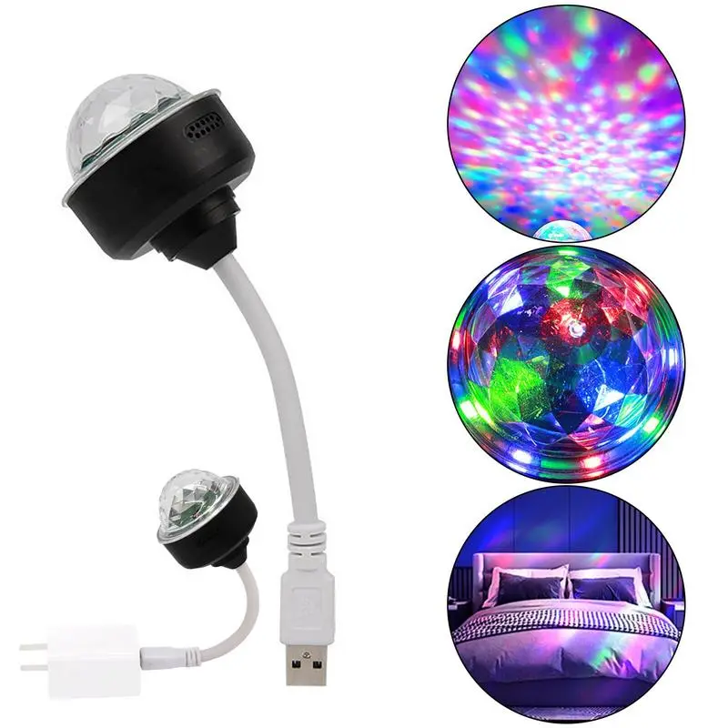Lampu Disco USB Portable LED Light Sound Sensor Lampu Dekorasi Ruangan