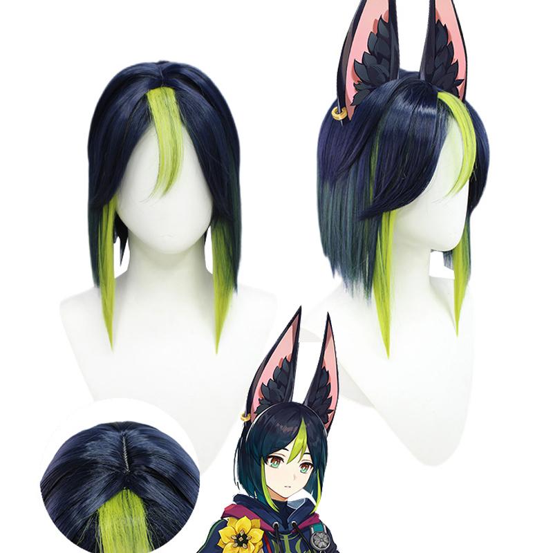 LOL-10 wig genshin impact tighnari cosplay rambut palsu karakter anime 0