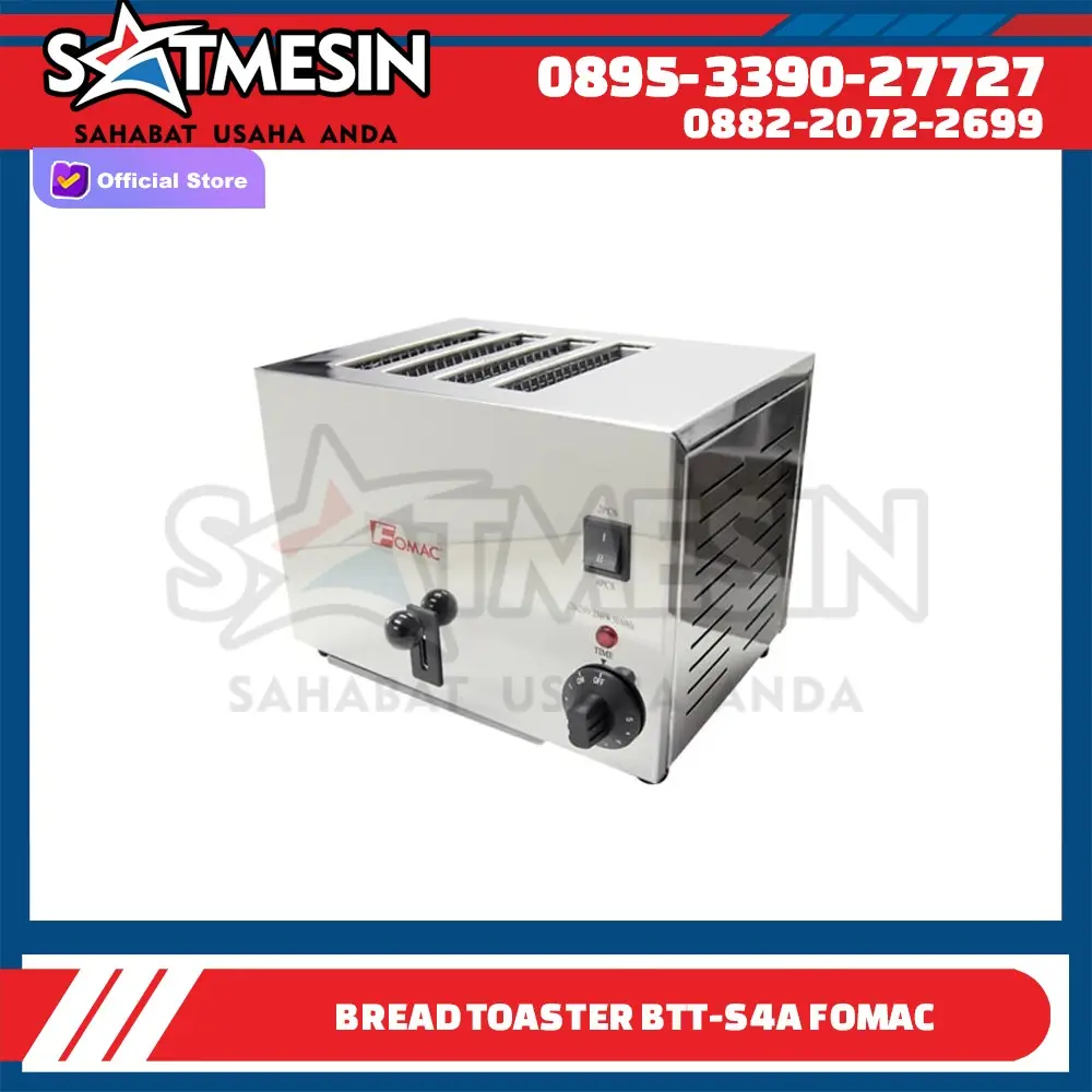 BTT-S4A BREAD TOASTER PEMANGGANG ROTI TAWAR 4 SLIDE FOMAC