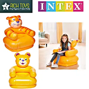 INTEX Kursi Sofa Anak Happy Animal Chair 68556 Ukuran 65x64x79 cm, Nyaman Ringan Praktis Aman, Bahan Berkualitas Tahan Lama, Model Yellow Bear, Cocok untuk Usia 3–8 Tahun Beban Maksimal 35 kg, Perabot Furniture Anak