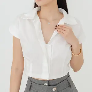 ATASAN WANITA / KEMEJA WANITA / KEMEJA CROP / LEONA CROP TOP