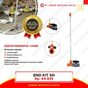 End Kit Pipa Bulat 3/4" Pembuangan Air Pipa - Alat Ternak Ayam Unggas