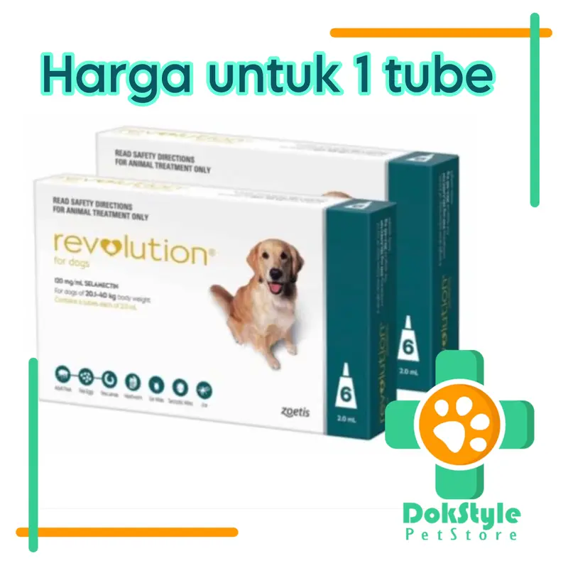 Revolution Dog teal Obat kutu anjing besar 20-40kg 1