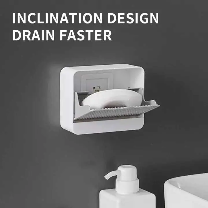 Tempat Sabun Kamar Mandi Dinding Tempel Drain Box Soap - K12