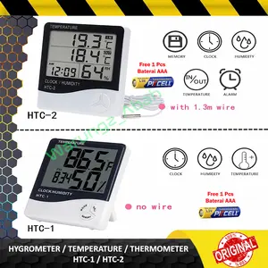 ALAT PENGUKUR SUHU TERMOMETER RUANGAN JAM INDOOR DIGITAL HTC-1 HTC-2