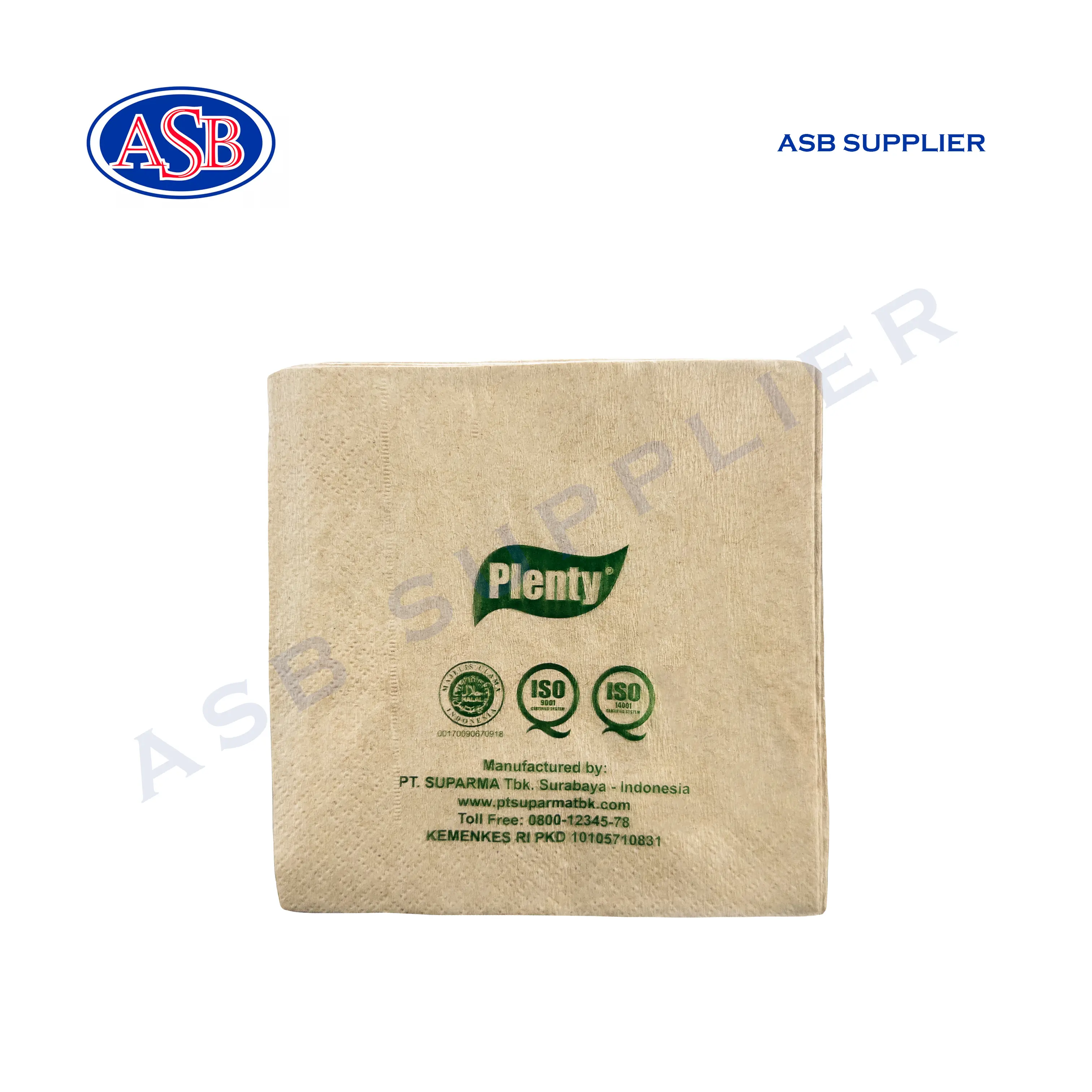 Tissue / Tisu PLENTY Brown Cocktail Napkin (100 Sheets)