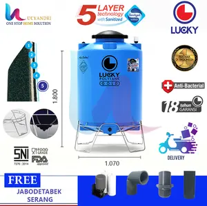 NEW Tangki Air LUCKY POLYTANK E Clean 650 Liter KAKI Tandon Toren