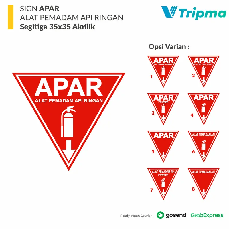 Rambu APAR Segitiga 35cm x 35cm x 35cm Reflective 0