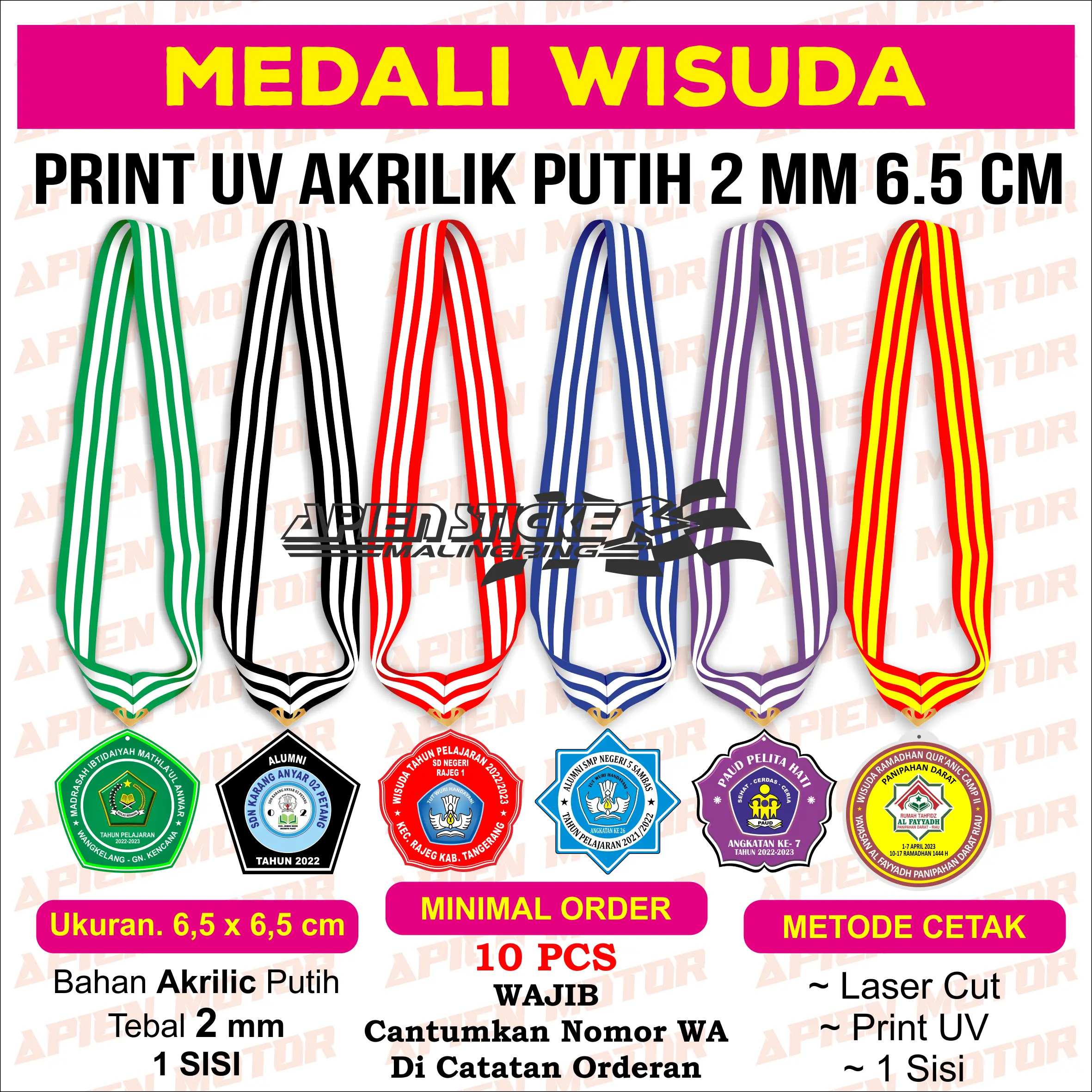 Medali Wisuda Akrilik Tanpa Resin