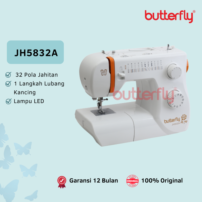 Gambar Mesin Jahit Portable BUTTERFLY JH5832 A dari Butterfly Indonesia Kota Semarang Tokopedia