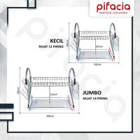 Gambar Rak Piring 2 Susun Stainless Steel Premium dari Pifacia Kab. Sidoarjo 5 Tokopedia