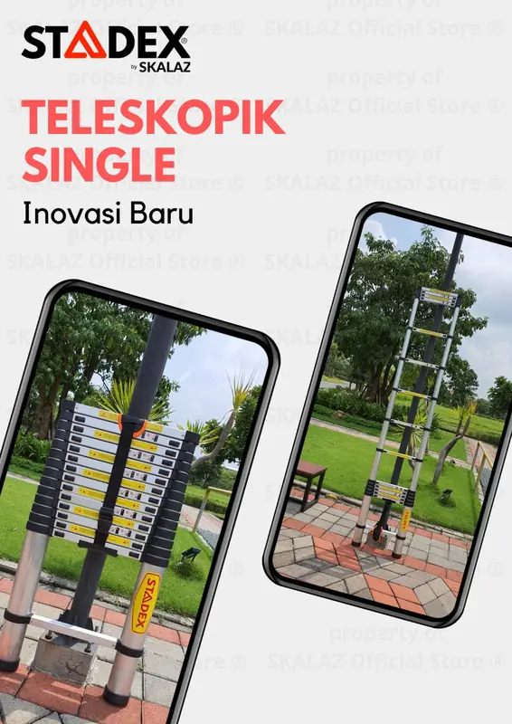 Tangga Teleskopik Single 3,8 mtr Merk STADEX by Skalaz 2
