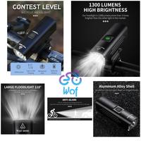 Gambar WEST BIKING QB105 Lampu Sepeda 1300 Lumen 4500mAh Bicycle Front Light dari Wof Wheel of Fortune Official Kab. Tangerang 4 Tokopedia
