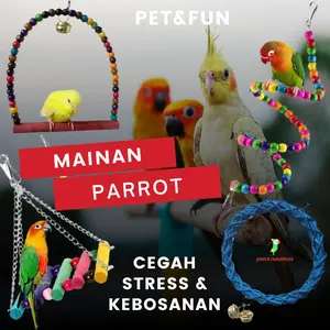 MAINAN HEWAN PELIHARAAN PET TOY GIGITAN BURUNG PARROT WARNA WARNI