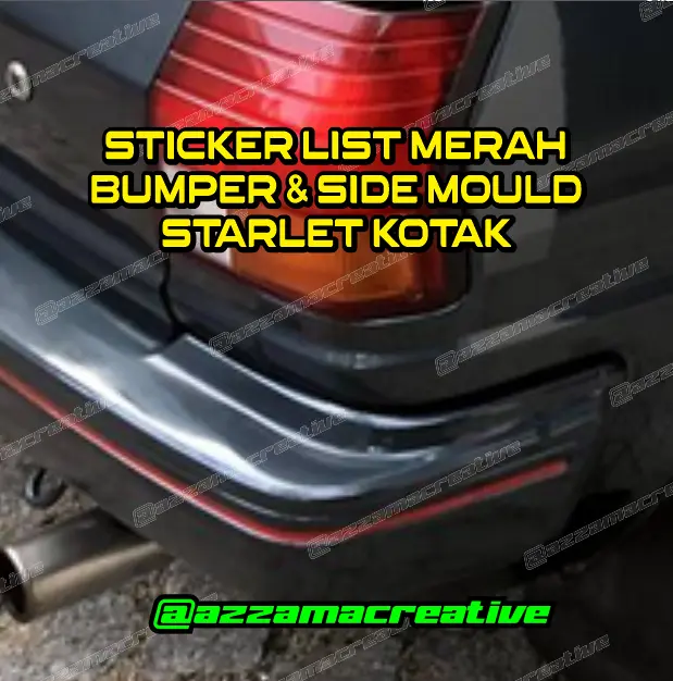 Stiker List Merah Side Moulding dan Bumper Starlet 1
