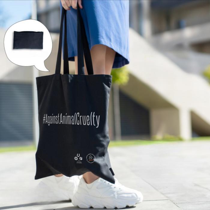 Gambar Foldable Travel Totebag #AgainstAnimalCruelty dari JAAN Domestic Shop Kab. Bogor Tokopedia