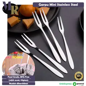 Garpu Mini Stainless Alat Tusukan Buah Fruits Makanan Kue Food Grade