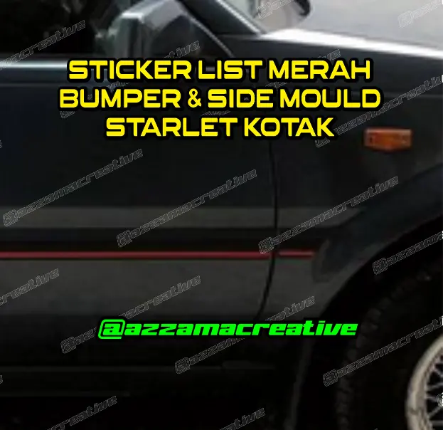 Stiker List Merah Side Moulding dan Bumper Starlet 2