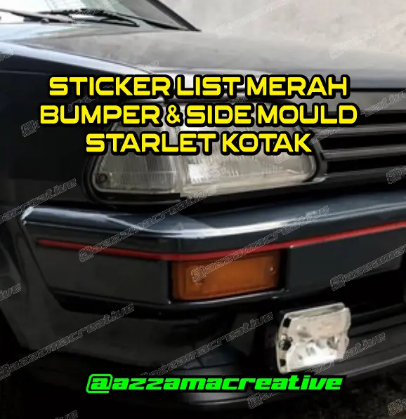 Stiker List Merah Side Moulding dan Bumper Starlet 0