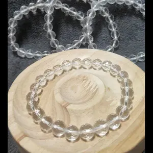 Gelang Clear Quartz Natural Faceted 8 mm High Quality (HQ)