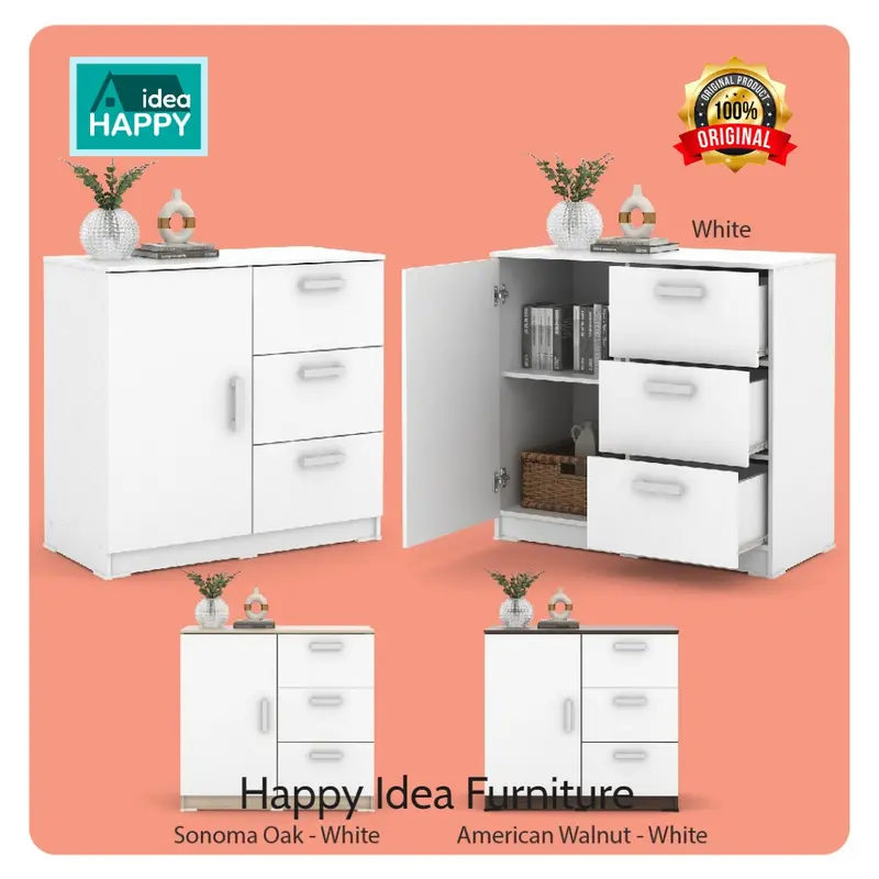 Happy Idea - ALBA SB 80 BUFET MINIMALIS MURAH ! - American White 1