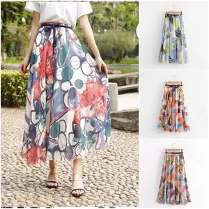 ROK PANTAI MAXI BOHEMIAN MOTIF RETRO IMPORT PREMIUM
