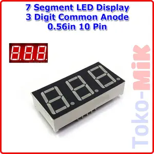 7 SEGMEN / SEVEN SEGMENT LED DISPLAY 3 DIGIT COMMON ANODE 0.56 IN 10P
