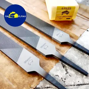 Kikir Besi Plat FLAT KASAR Gepeng Kotak Besar 12" 12 inch - BISON