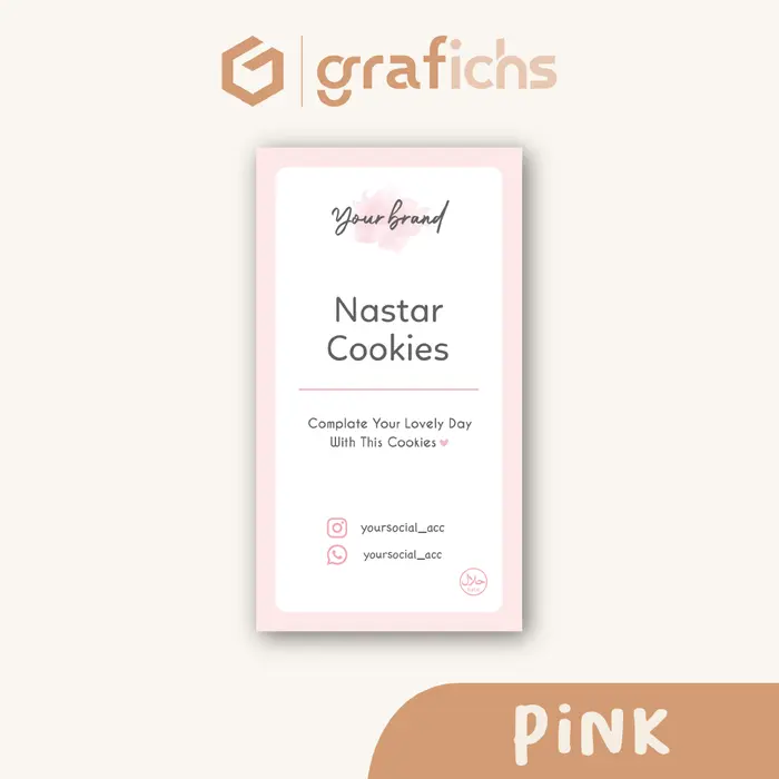 Gambar [11-23 pcs] Stiker Box Kemasan Kue Kering Cookies Custom Olshop by Grafichs - Pink, 6,5 x 4 cm dari Grafichs Kab. Bogor 5 Tokopedia