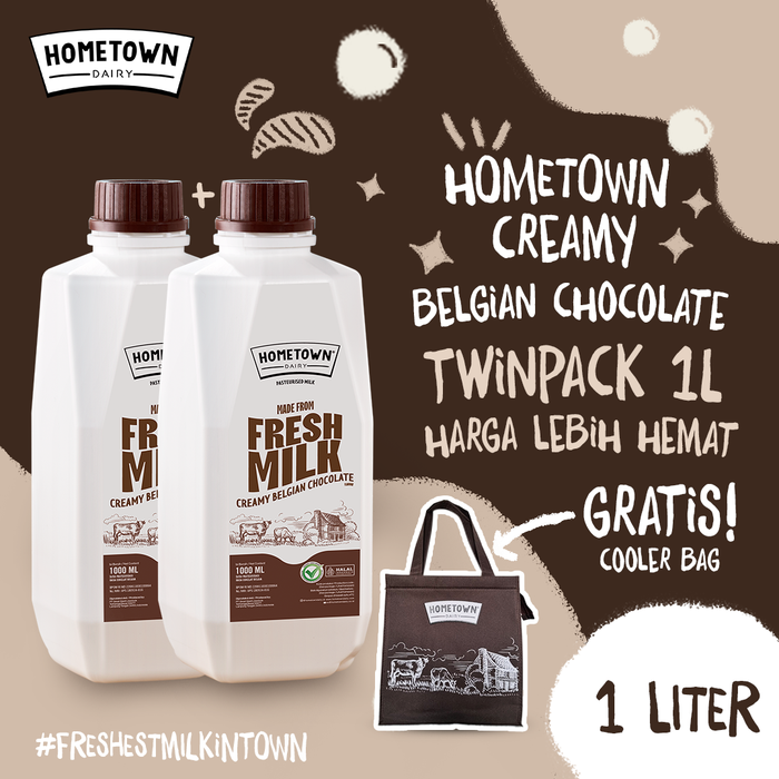 Gambar Twinpack Homewtown Chocolate 1L Free Cooler Bag dari GGF Mart Jakarta Pusat Tokopedia